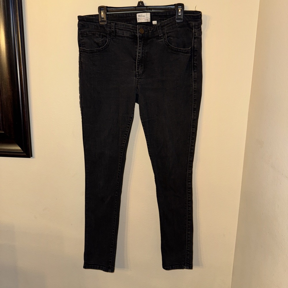 Bke Buckle Payton Skinny Leg Jeans Women's 34R Mid Rise‎ Black Stretch Denim